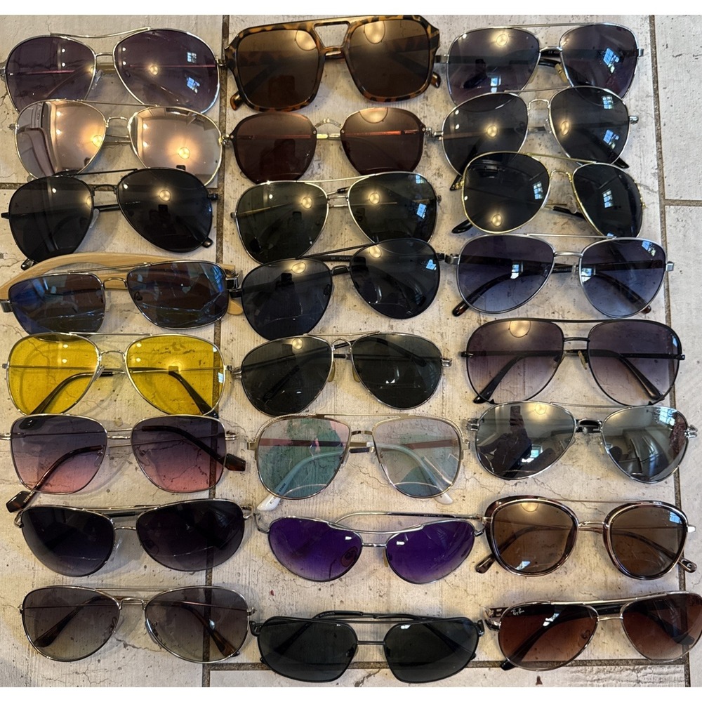 Men's Aviator Deadstock Sunglasses Lot 24 Pairs Includes all 24 pairs-Pilot HOT